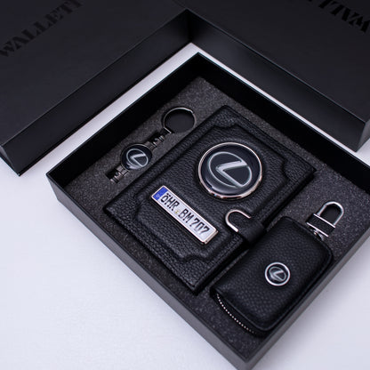 Set: Portofel + breloc+ husă chei+cutie