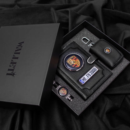 Set: Portofel + breloc+ husă chei+cutie